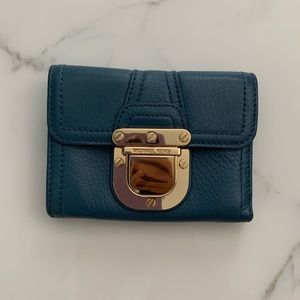 Used Michael Kors leather wallet (blue color)
